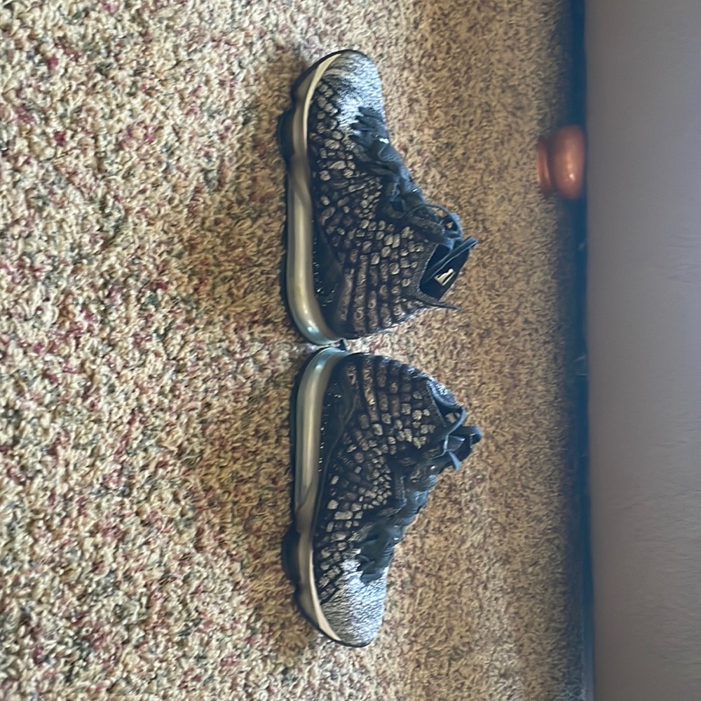 LeBron 17 black, white, and grey